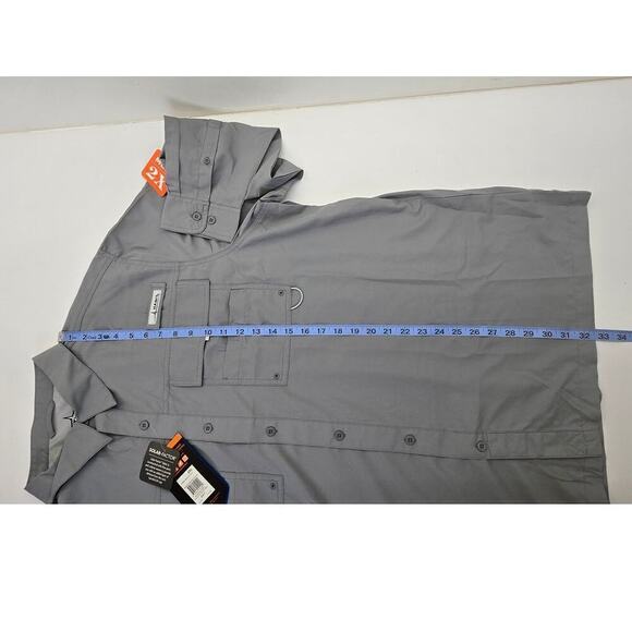 Habit Outdoor Fishing Shirt UV Protection Roll Up Long Sleeve Gray Men's 2XL - Picture 7 of 10